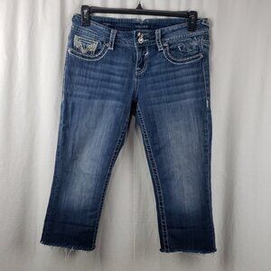 Vigoss Women's 7/8 Chelsea Dark Blue Capri Jeans